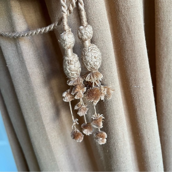 Ulla Johnson Kalea 100% Raw Silk Knit Long Sleeve Midi Dress Brown Beige Tan 4 S - Picture 10 of 11